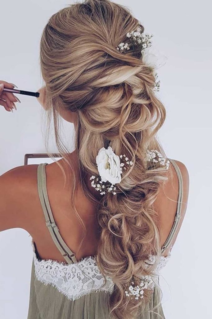 The Braided Updo with Flowers