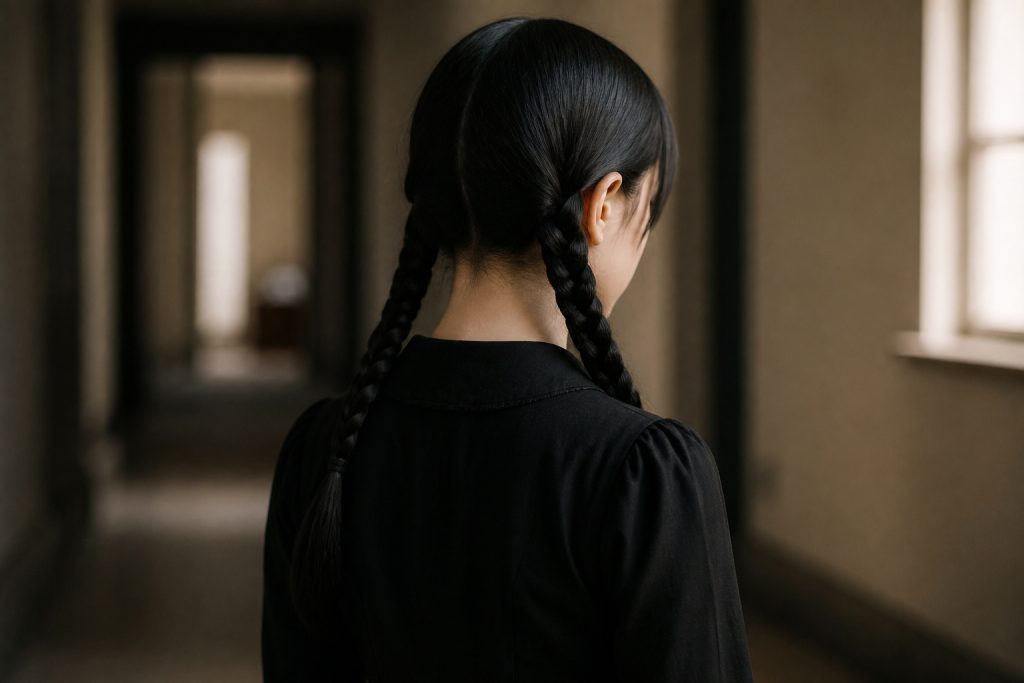 15 Wednesday Addams Hair Tutorials for Perfectly Sharp Braids